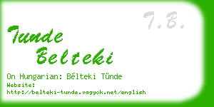 tunde belteki business card